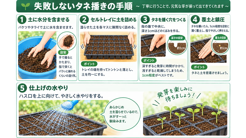 失敗しないタネ播きの手順